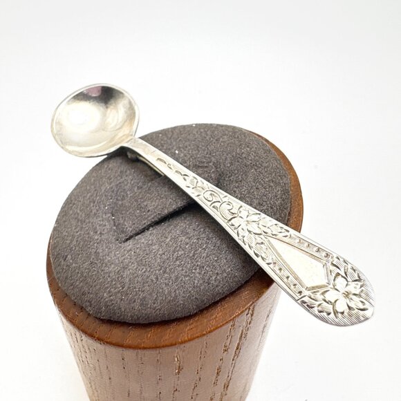 VTG Sterling Silver 925 Floral & Scroll Design Spoon Brooch Size 2.75" Length - Picture 7 of 12